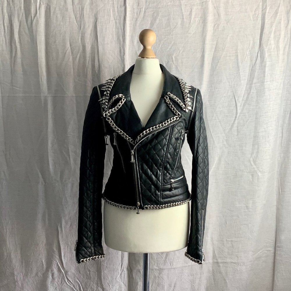 LIMITED EDITION Philipp Plein Crystal Biker Jacket (S)  - FL-JK-002